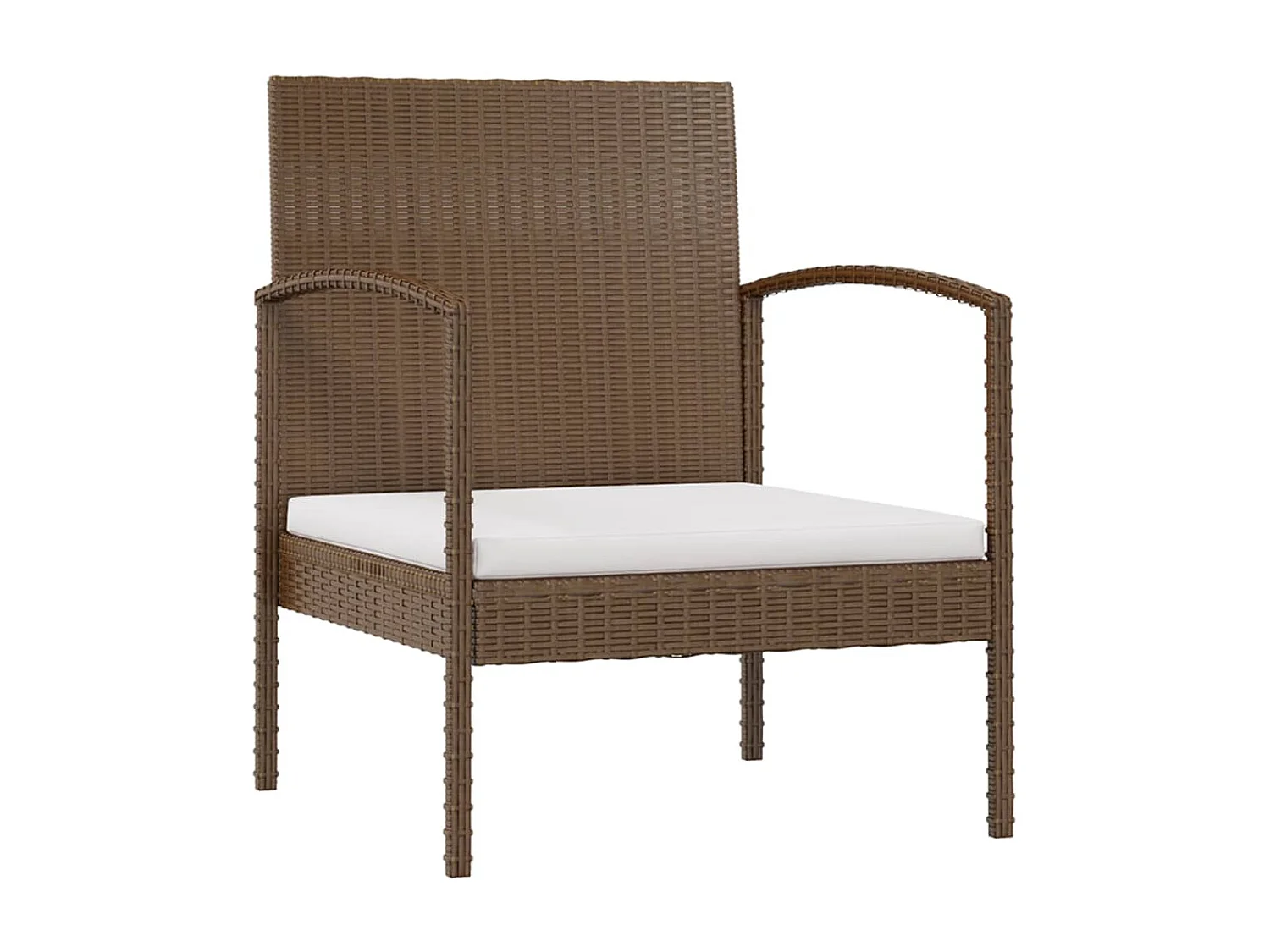 Salon de jardin 8 pièces avec coussins résine tressée marron