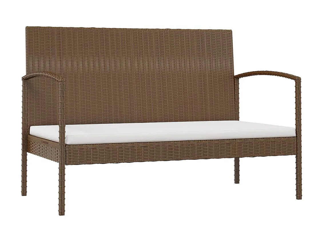 Salon de jardin 8 pièces avec coussins résine tressée marron