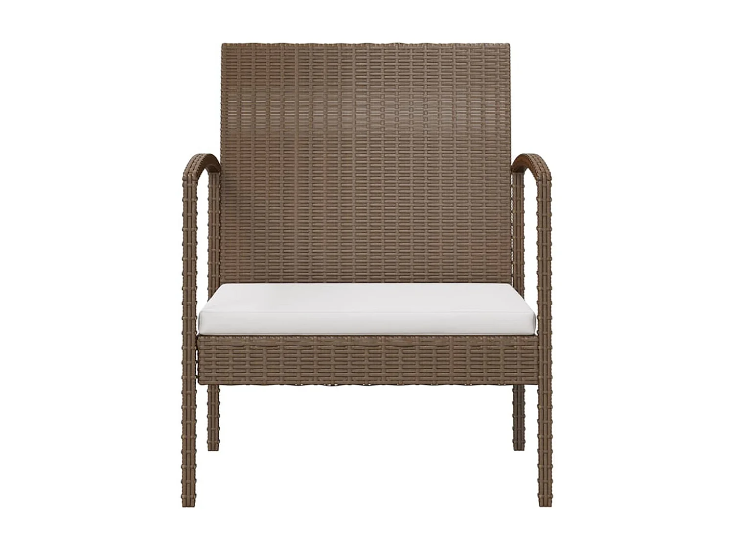 Salon de jardin 8 pièces avec coussins résine tressée marron