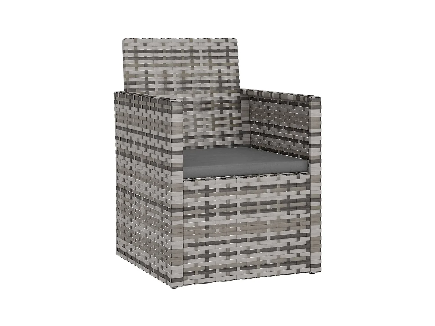 Salon de jardin avec coussins 4 pièces résine tressée gris