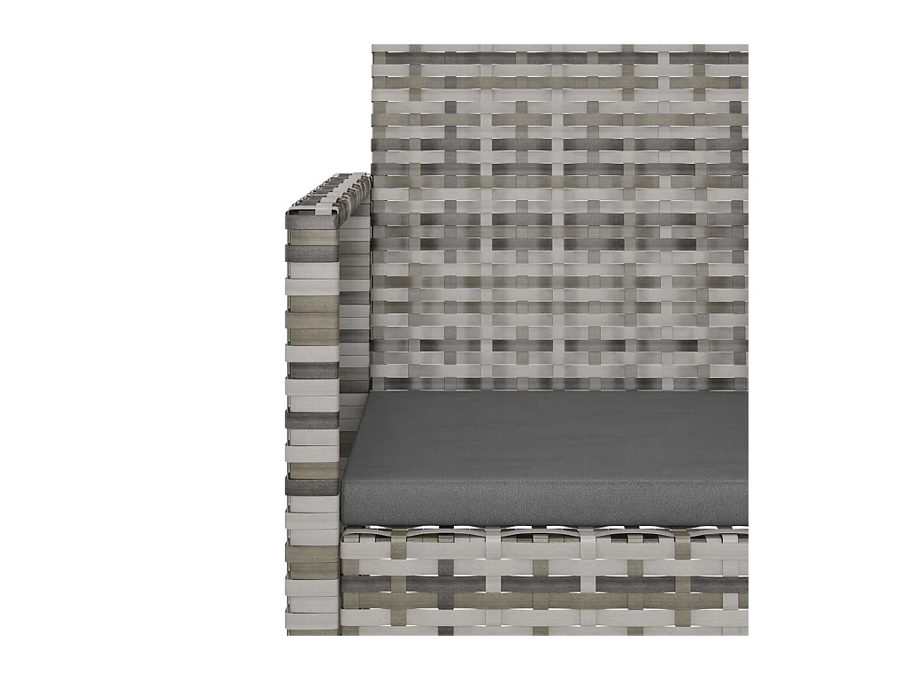 Salon de jardin avec coussins 4 pièces résine tressée gris