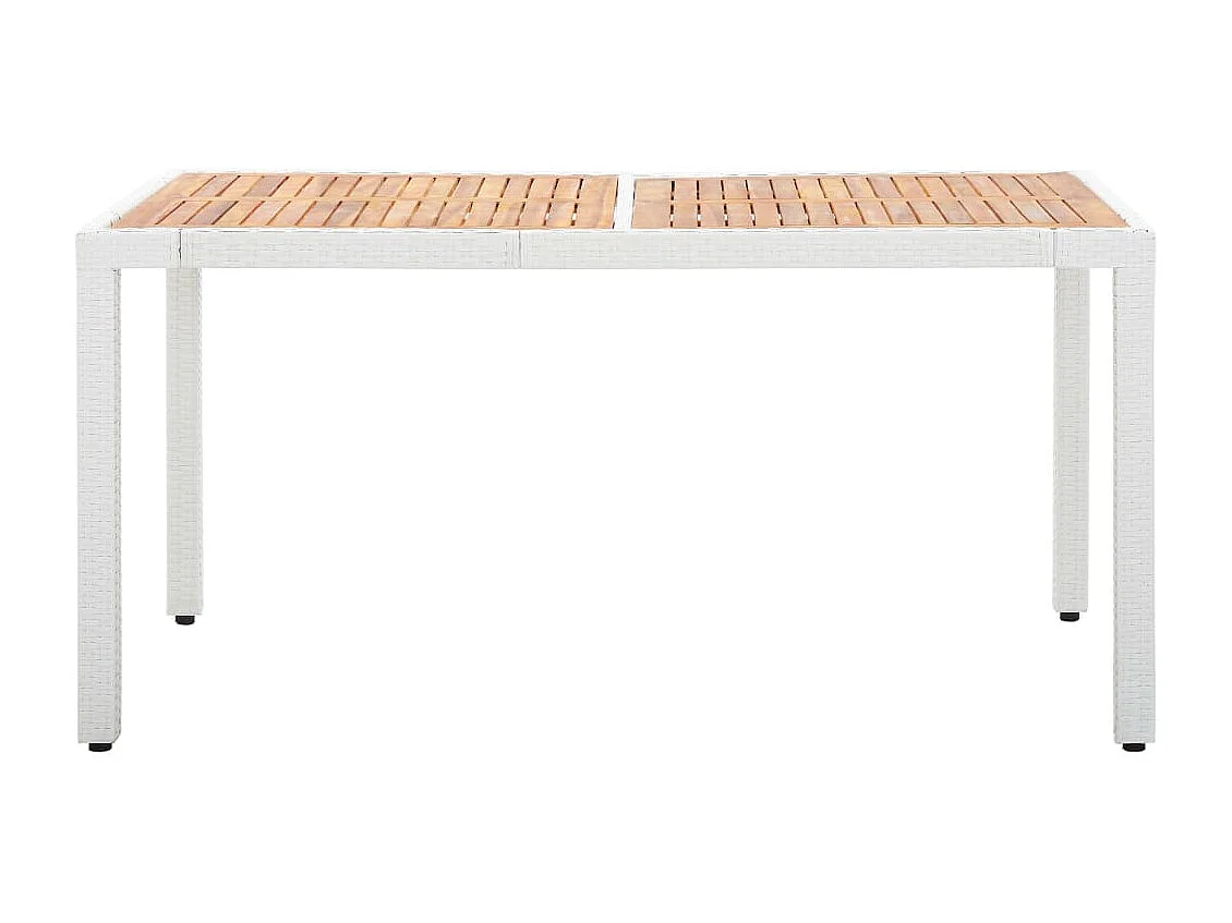 7 peças conjunto de jantar para exterior vime PE branco