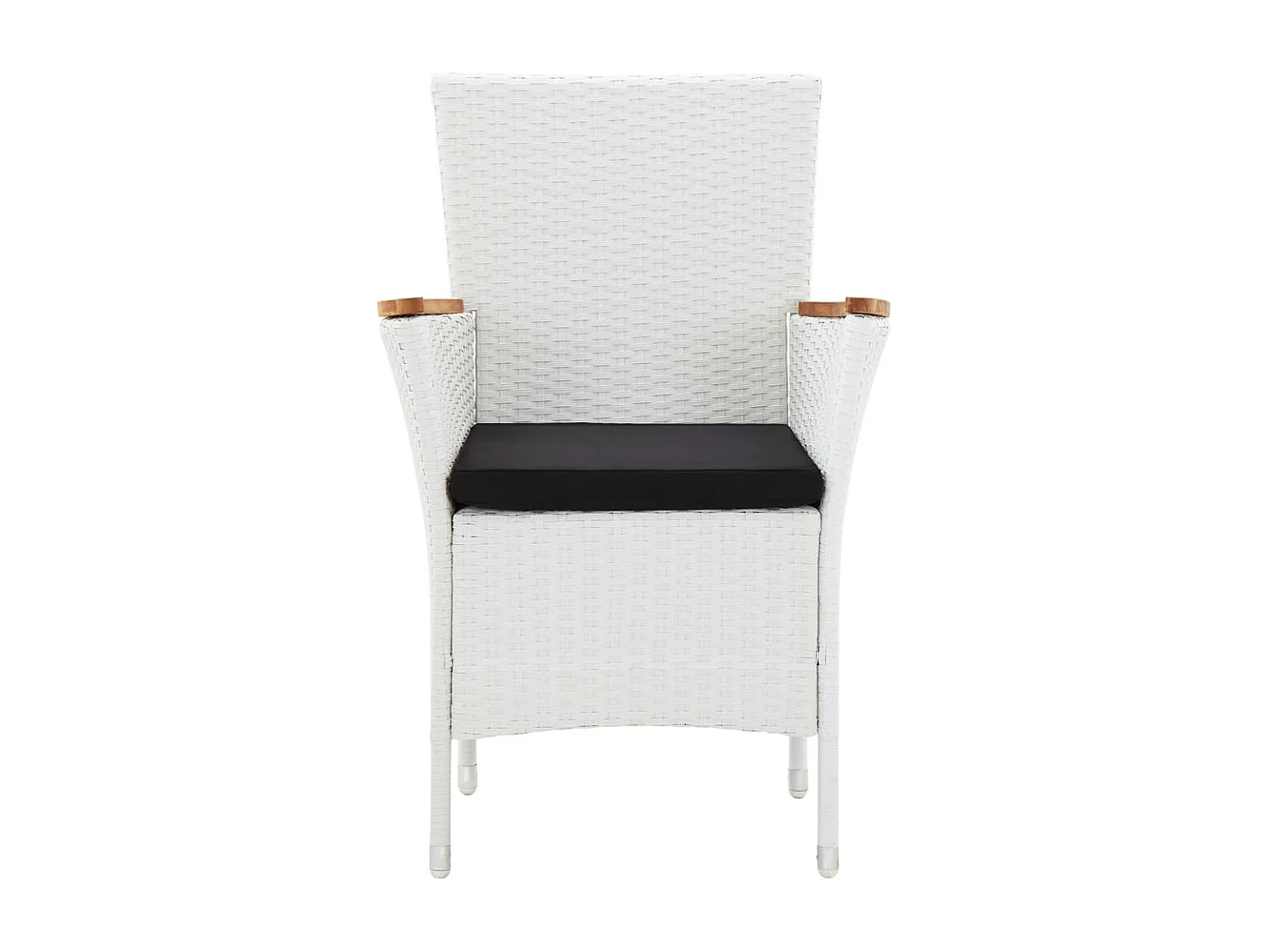 7 peças conjunto de jantar para exterior vime PE branco