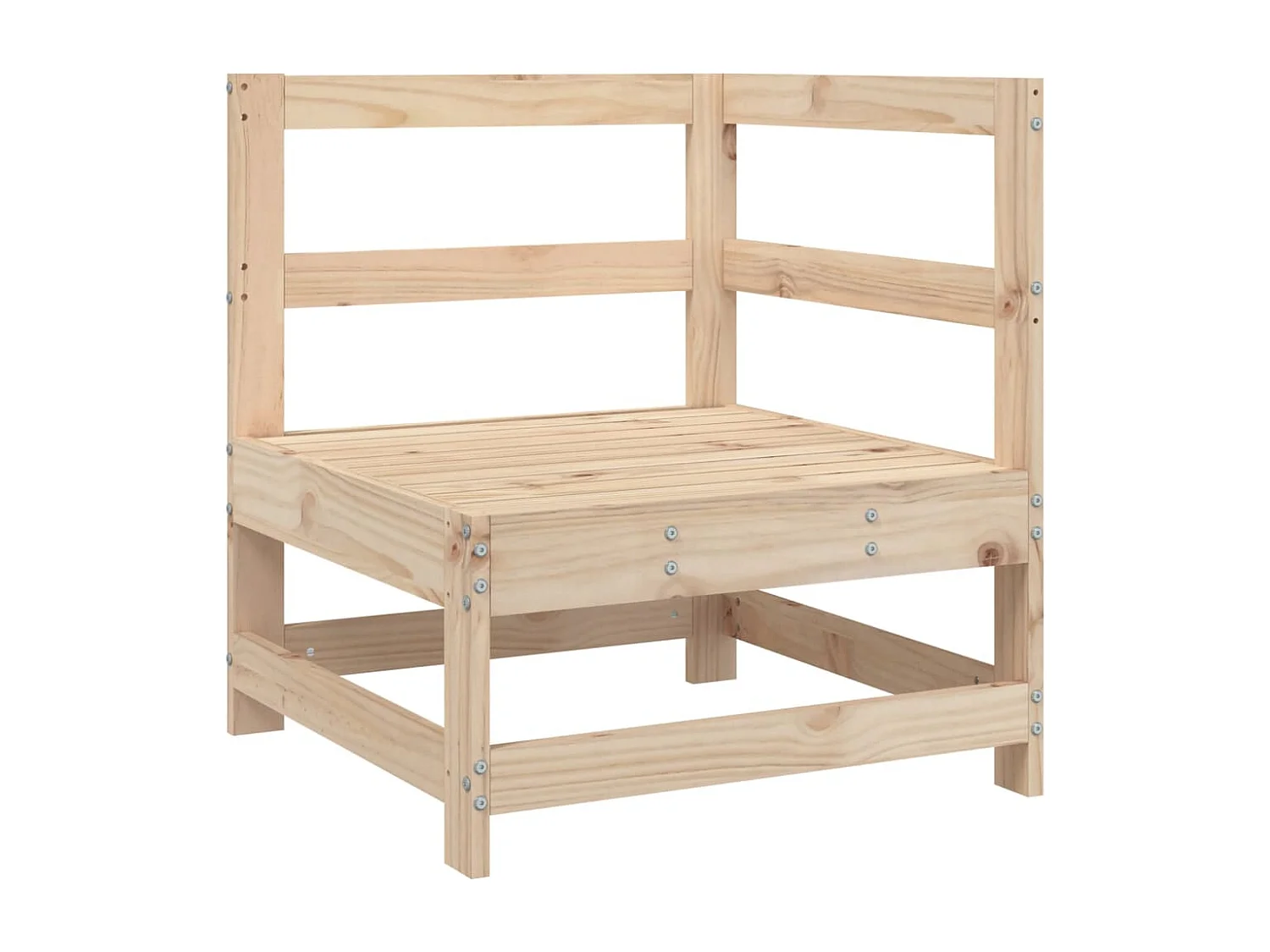 Juego de sofás de jardín 7 piezas madera maciza de pino