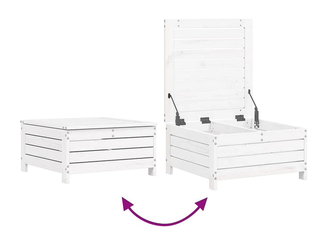 10 peças conjunto sofás de jardim madeira de pinho maciço branco