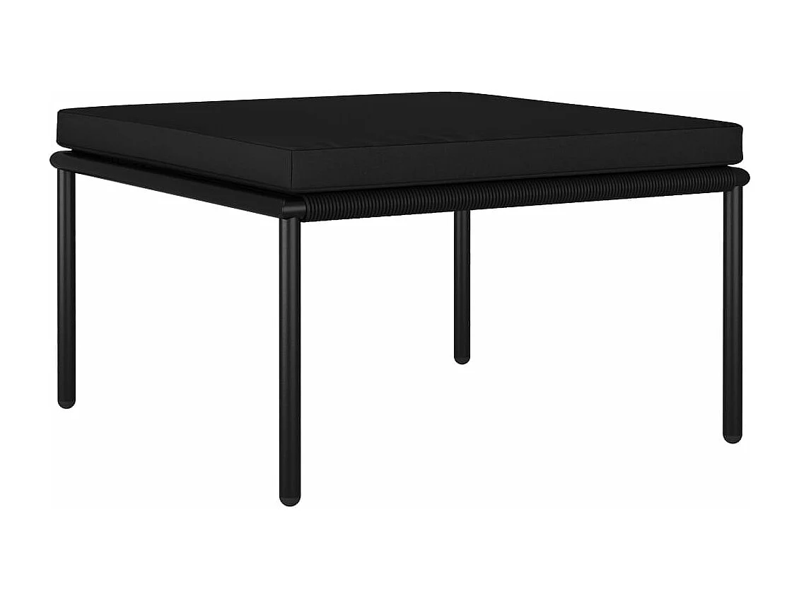 Salon de jardin 8 pièces avec coussins Noir PVC