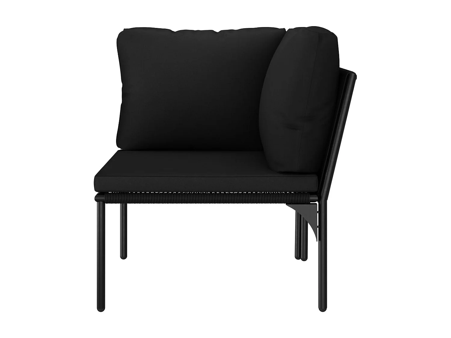 Salon de jardin 8 pièces avec coussins Noir PVC