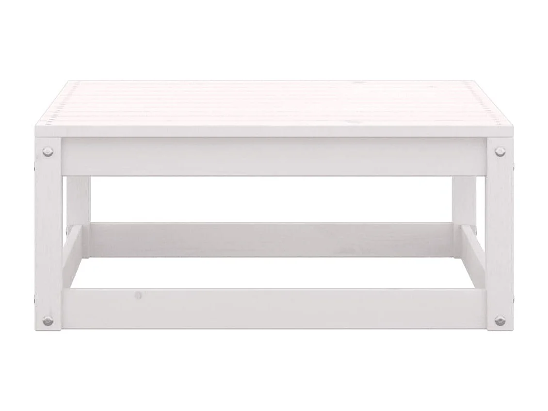 8 peças conjunto lounge de jardim pinho maciço branco