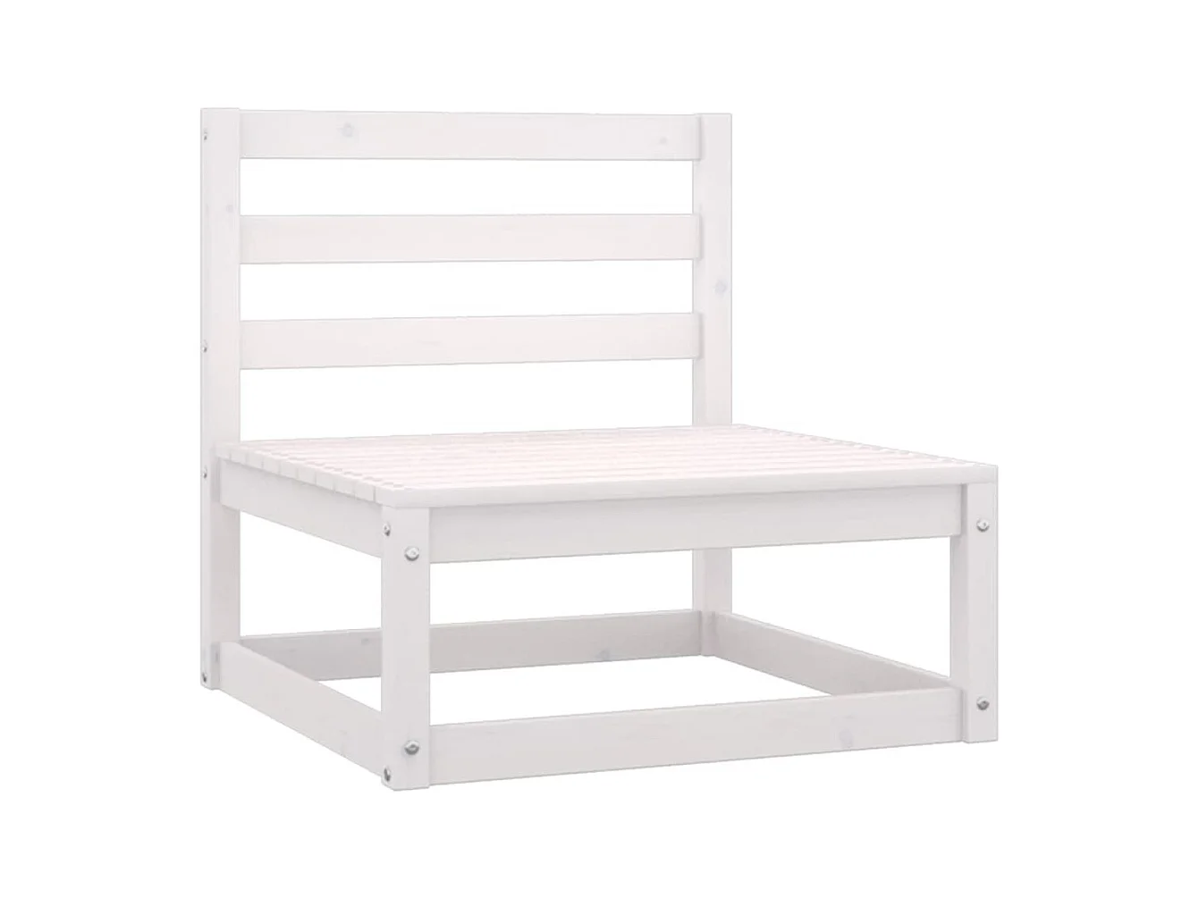 Salon de jardin 8 pièces Blanc Bois de pin massif