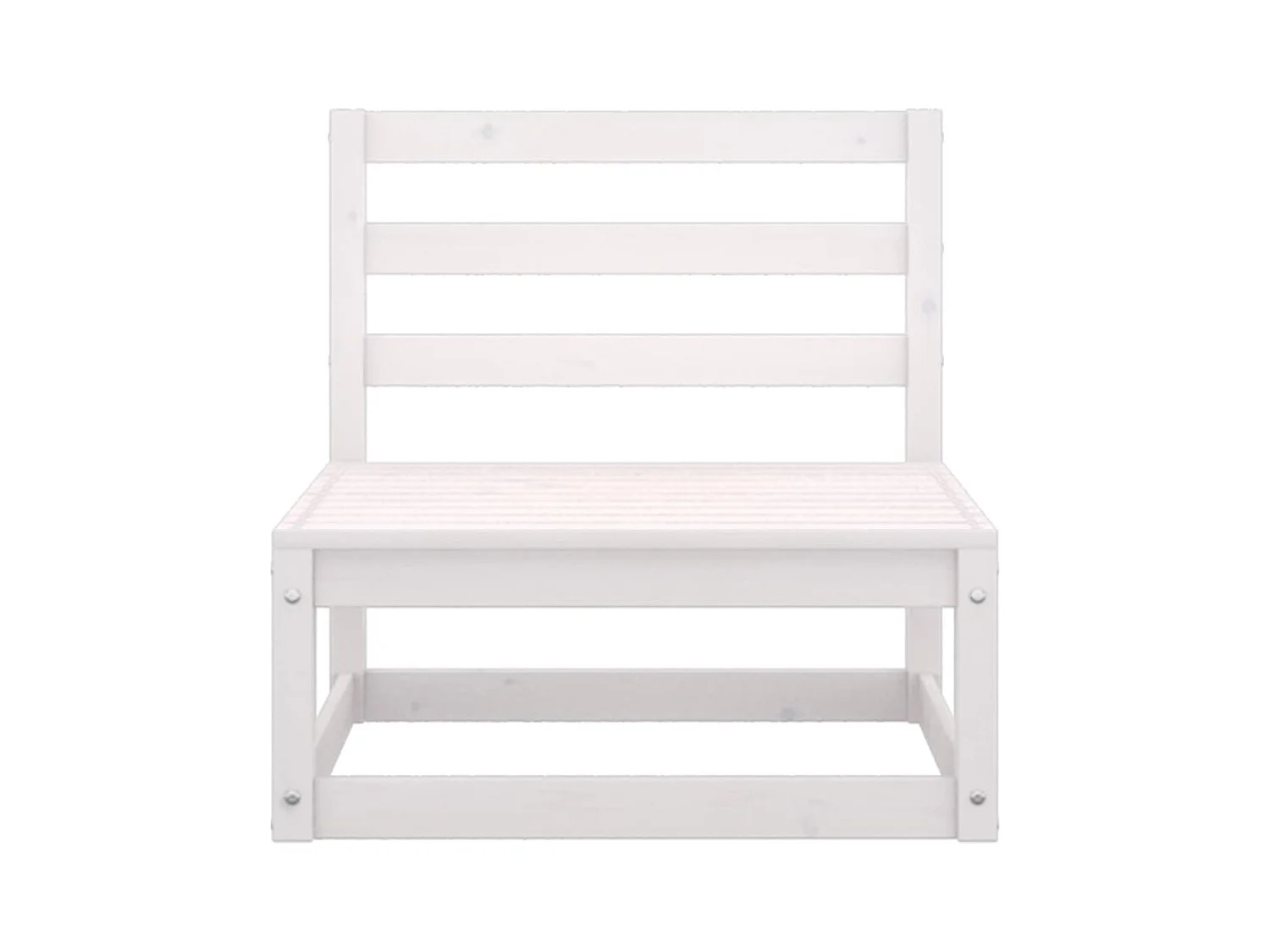 Salon de jardin 8 pièces Blanc Bois de pin massif