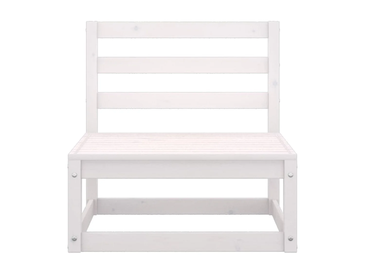 Salon de jardin 8 pièces Blanc Bois de pin massif