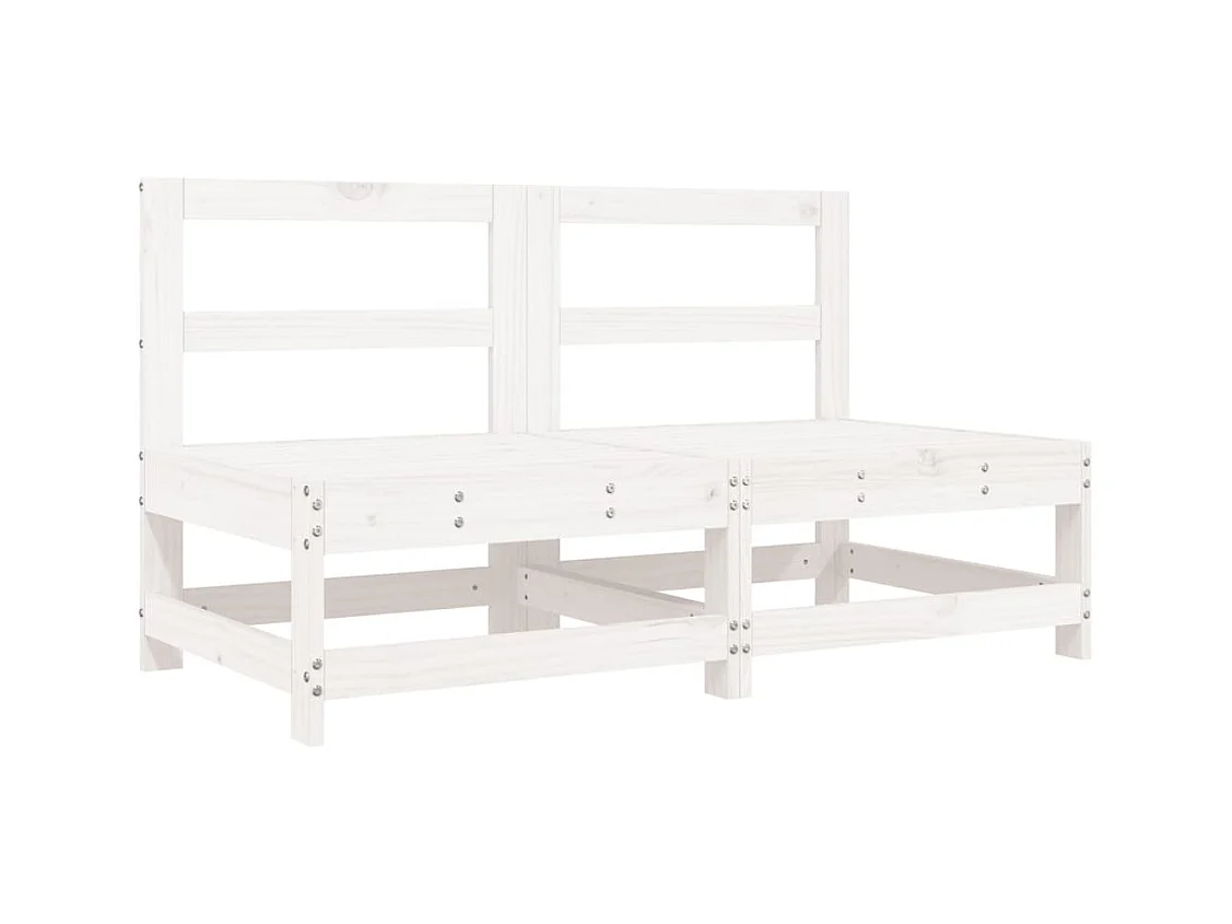 6-delige Loungeset massief grenenhout wit