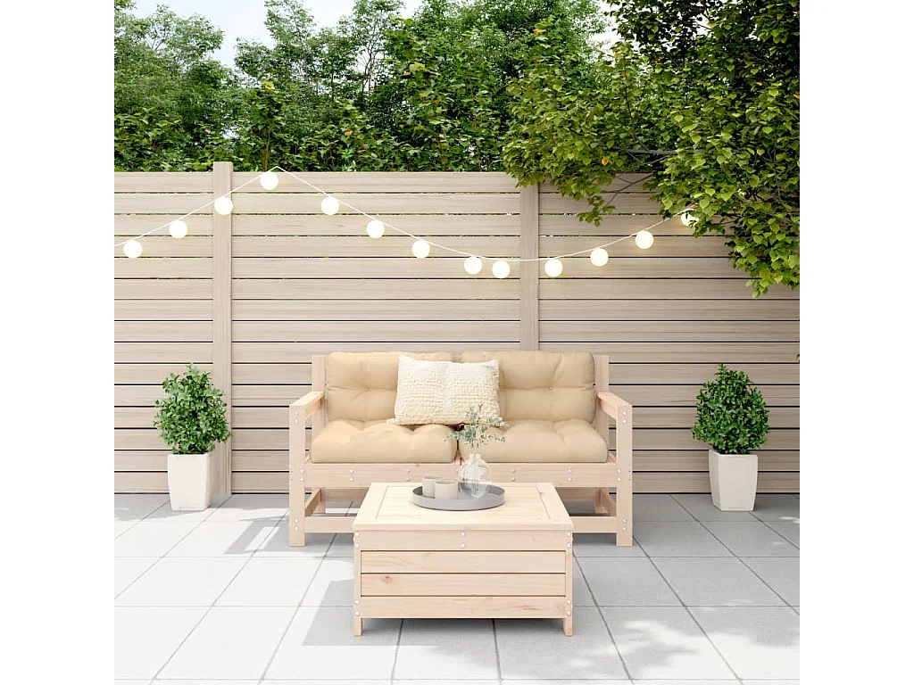 Salon de jardin 3 pièces bois de pin massif