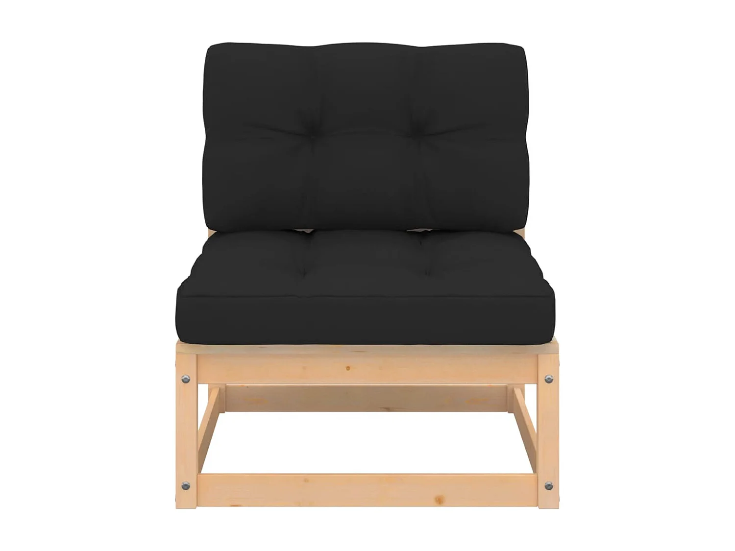 6-delige Loungeset met kussens massief grenenhout