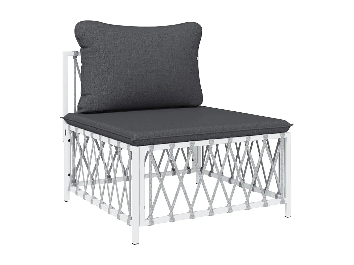 6 peças conjunto lounge de jardim com almofadões aço branco