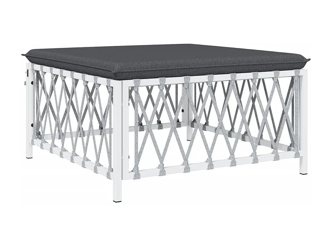 6 peças conjunto lounge de jardim com almofadões aço branco