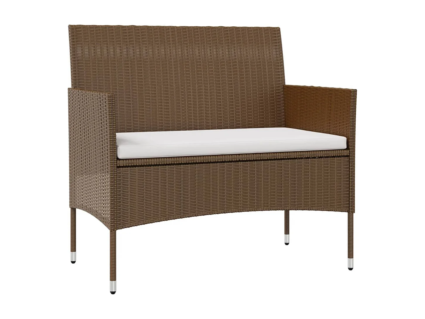 Salon de jardin 16 pièces avec coussins Résine tressée Marron