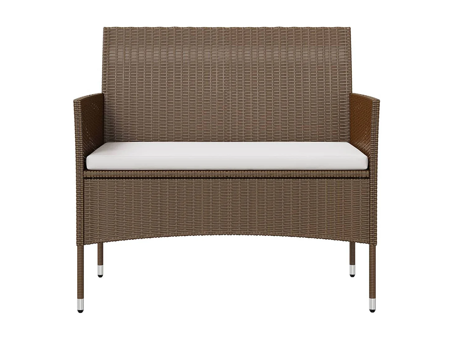 Salon de jardin 16 pièces avec coussins Résine tressée Marron