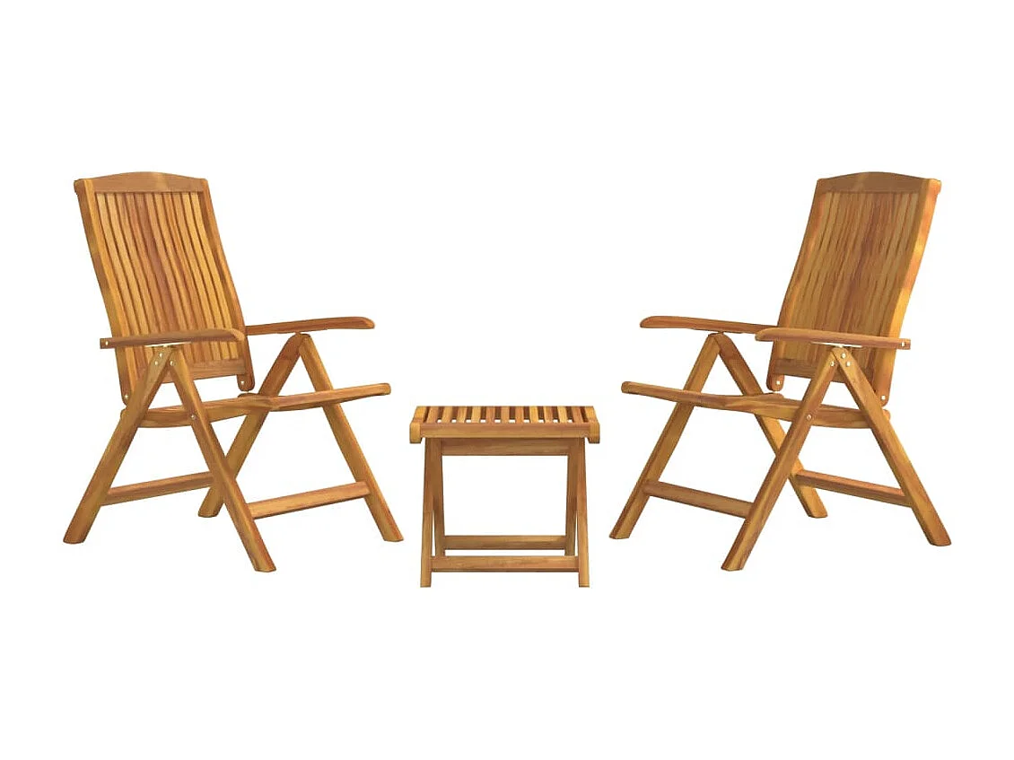 Salon de jardin 3 pièces bois de teck solide