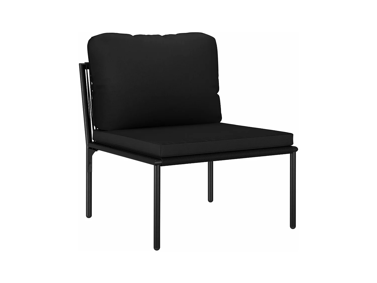 Salon de jardin 6 pièces avec coussins Noir PVC