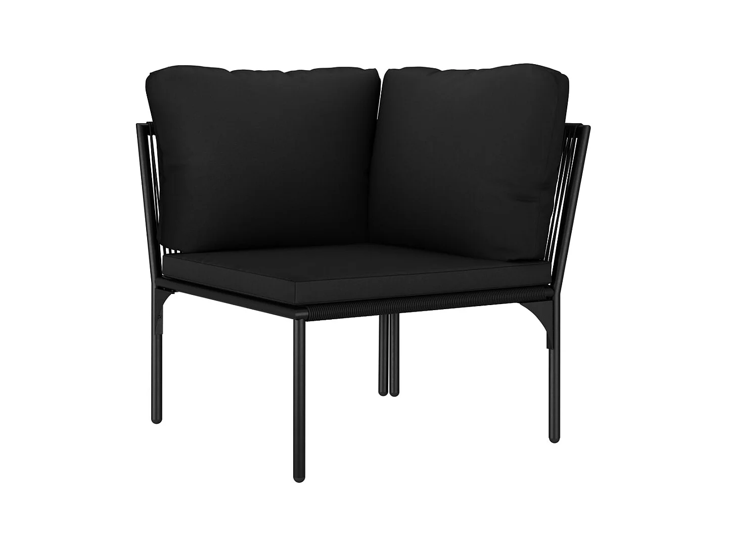 Salon de jardin 6 pièces avec coussins Noir PVC