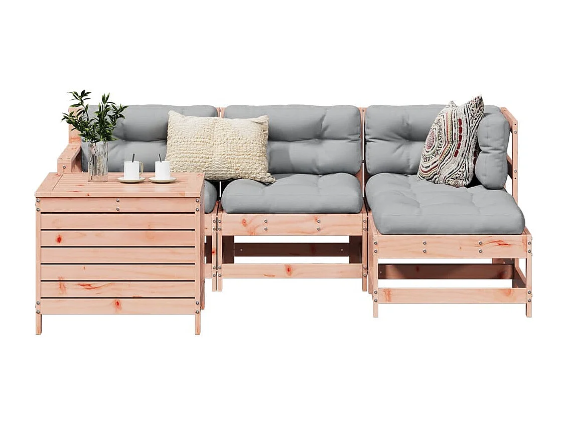 5-delige Loungeset massief douglas vurenhout