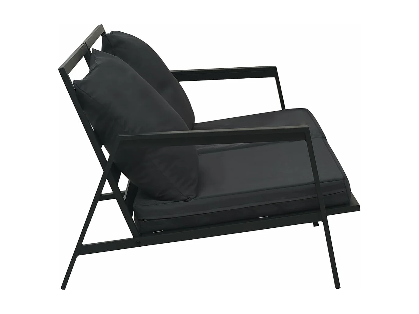 Salon de jardin 4 pièces avec coussins Aluminium Gris foncé