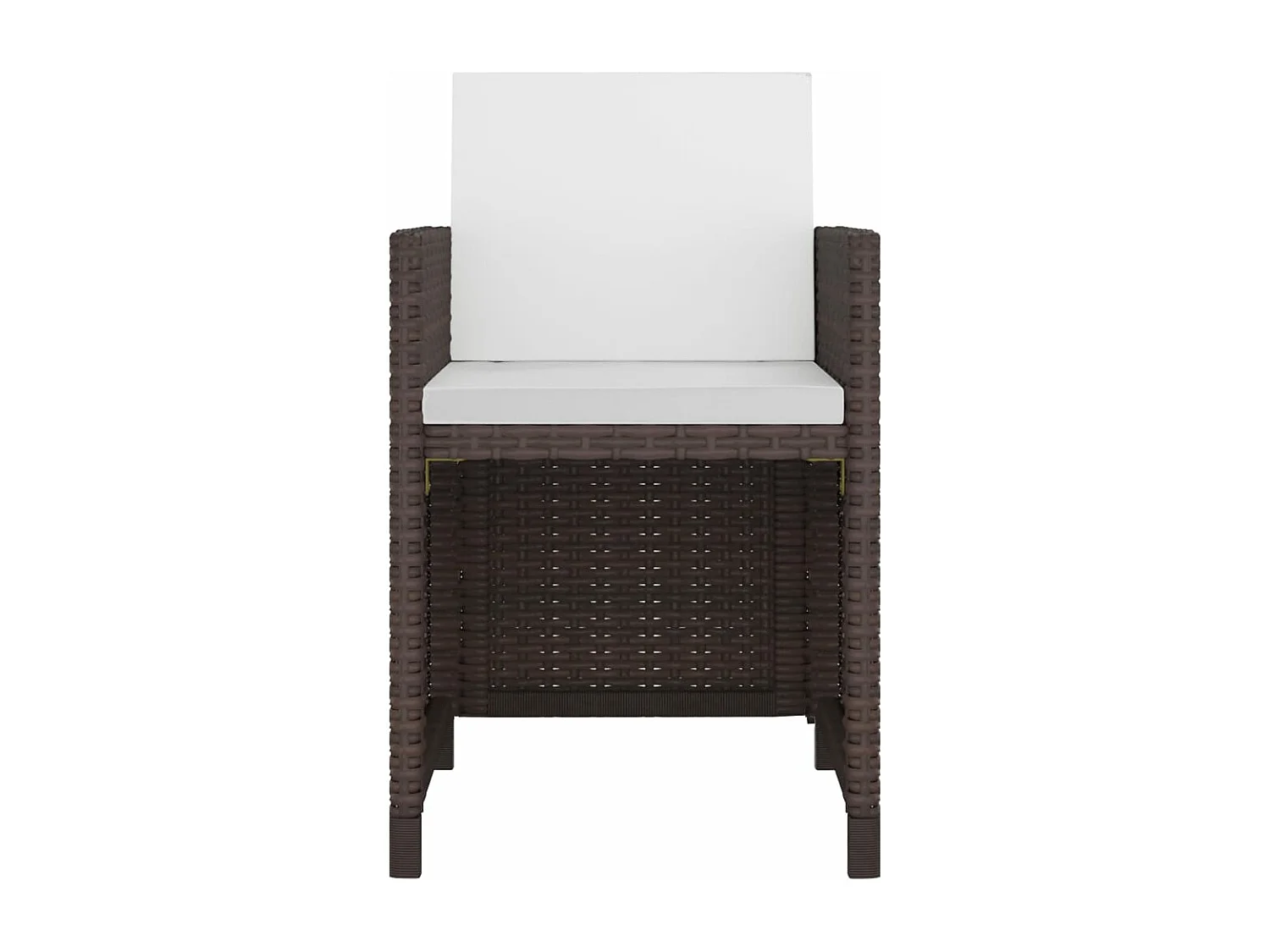 Salon de jardin encastrable 5 pièces avec coussins Rotin Marron