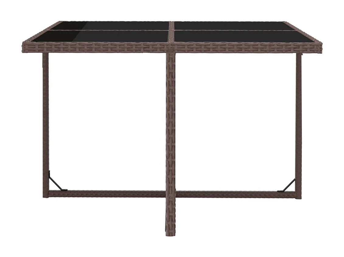 Salon de jardin encastrable 5 pièces avec coussins Rotin Marron