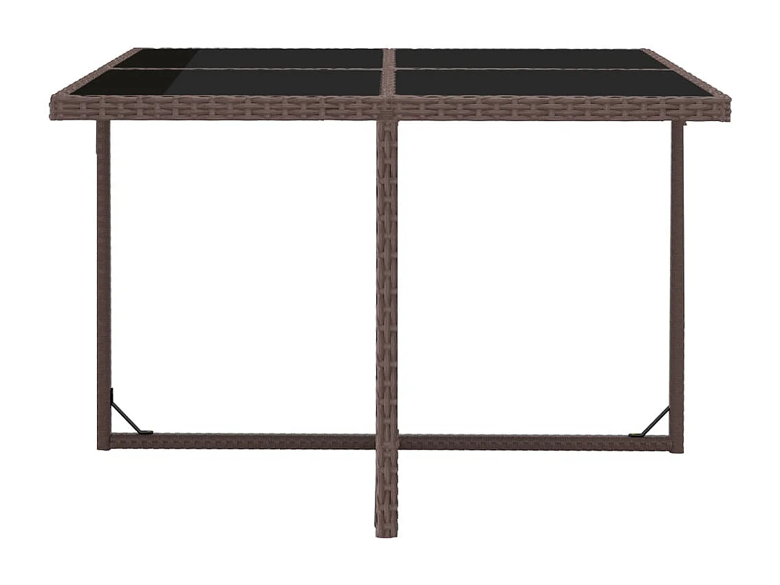 Salon de jardin encastrable 5 pièces avec coussins Rotin Marron