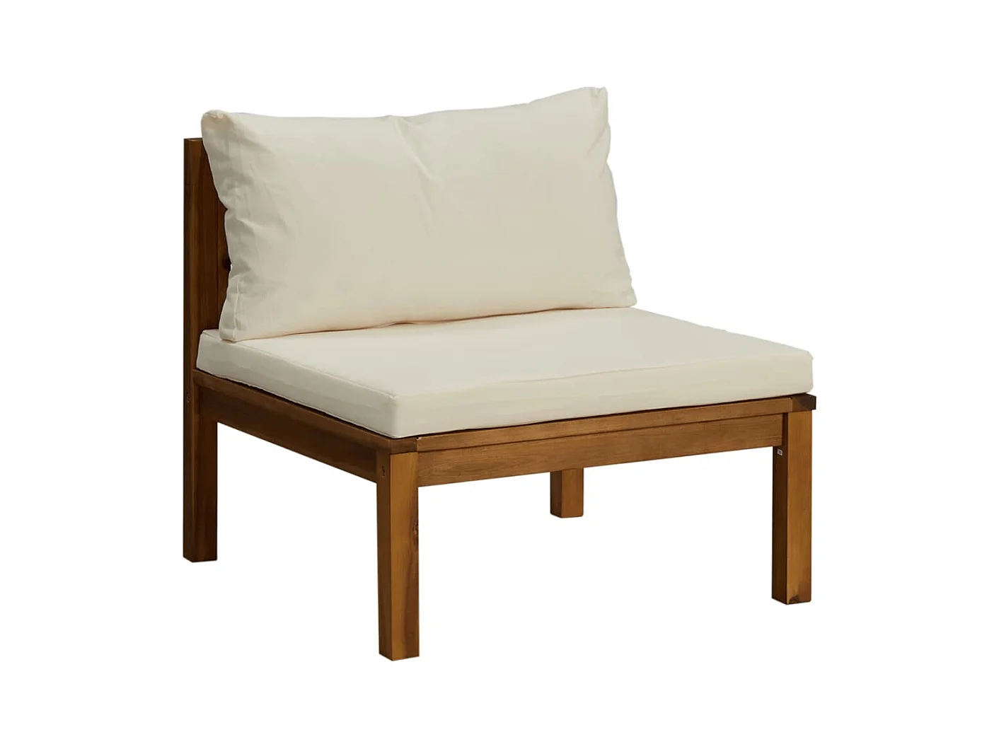 Salon de jardin 7 pièces avec coussin crème Bois d'acacia solide
