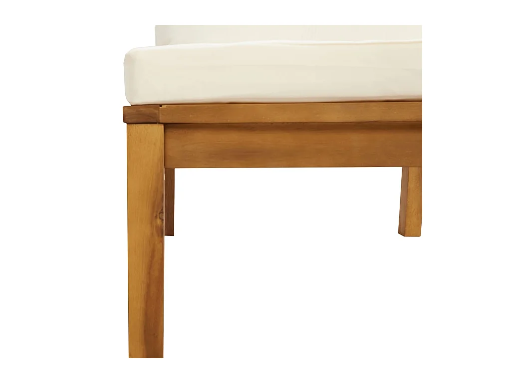Salon de jardin 7 pièces avec coussin crème Bois d'acacia solide