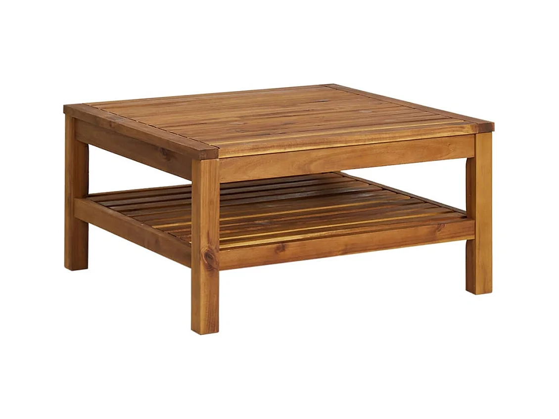 Salon de jardin 7 pièces avec coussin crème Bois d'acacia solide