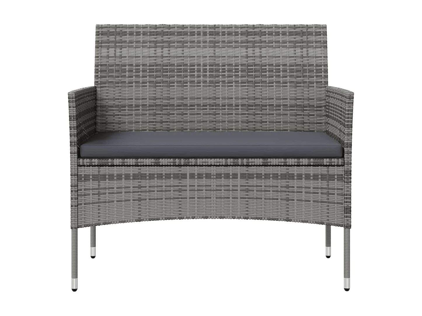 Set de muebles de jardín 16 piezas y cojines ratán sintético gris