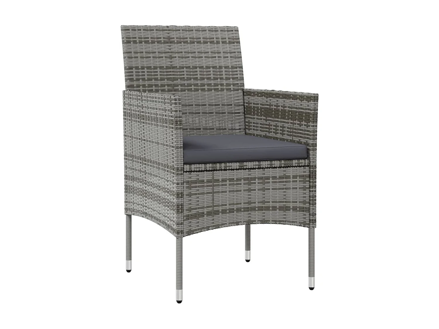 Set de muebles de jardín 16 piezas y cojines ratán sintético gris