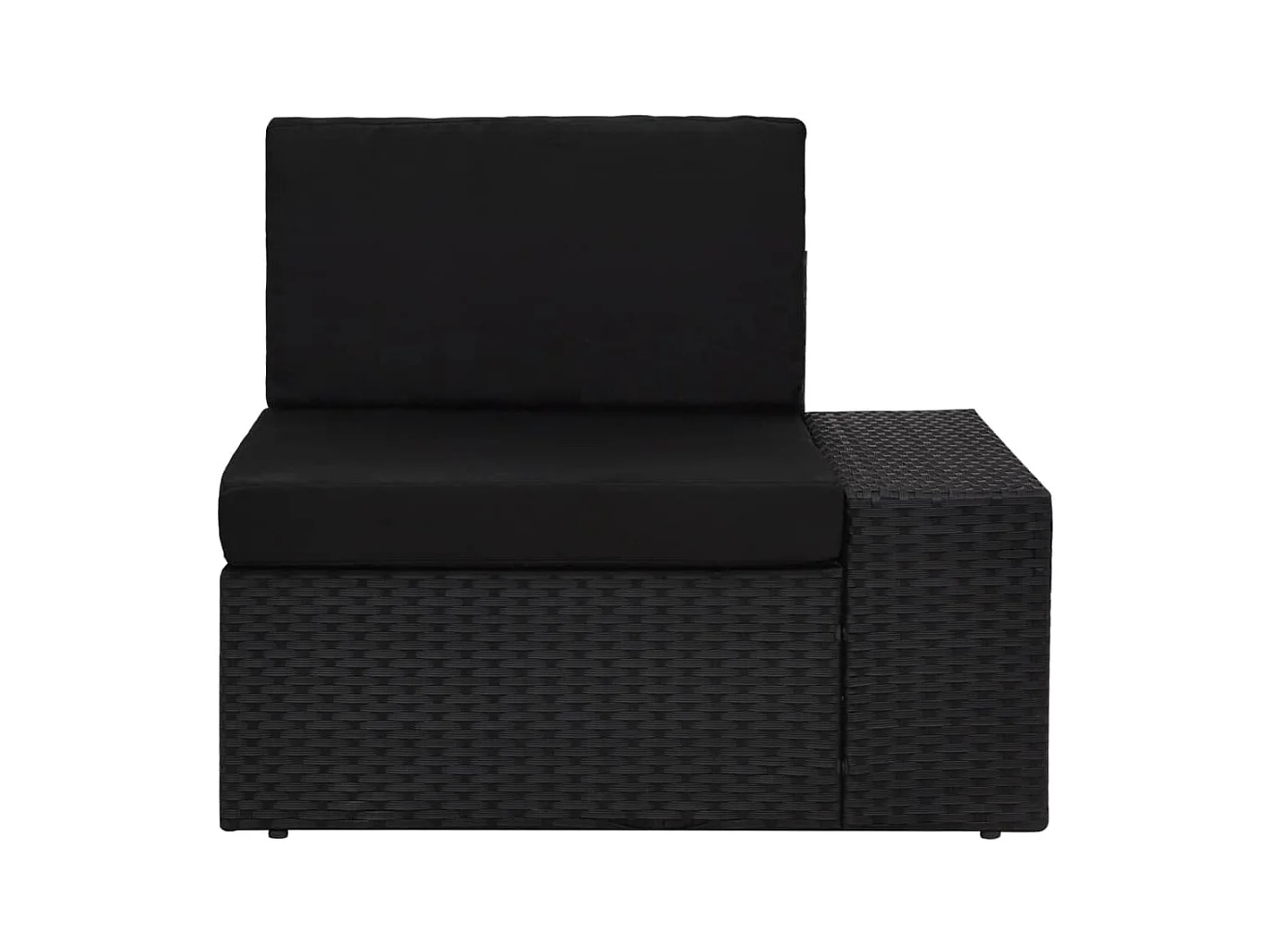 Salon de jardin 9 pièces avec coussins Noir Résine tressée