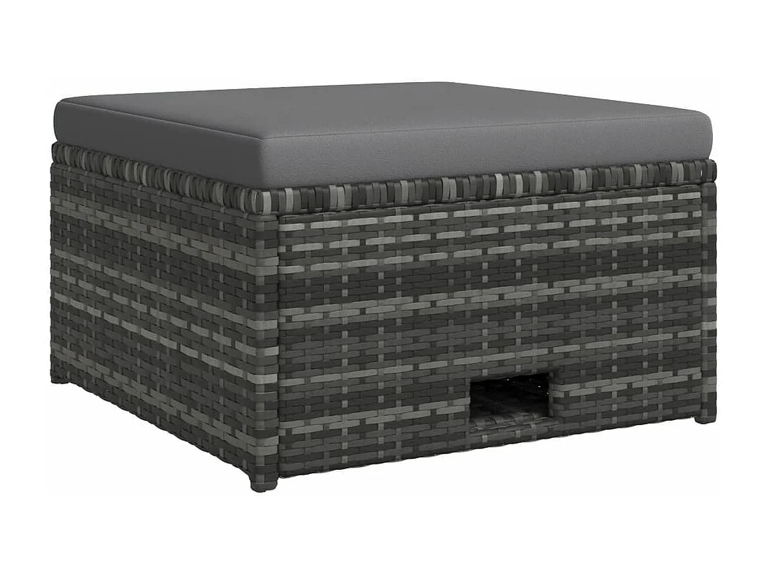 Salon de jardin 4 pièces avec coussins Résine tressée Gris