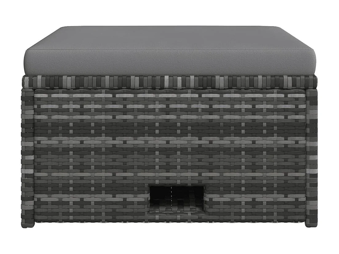 Salon de jardin 4 pièces avec coussins Résine tressée Gris