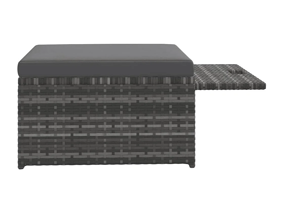 Salon de jardin 4 pièces avec coussins Résine tressée Gris