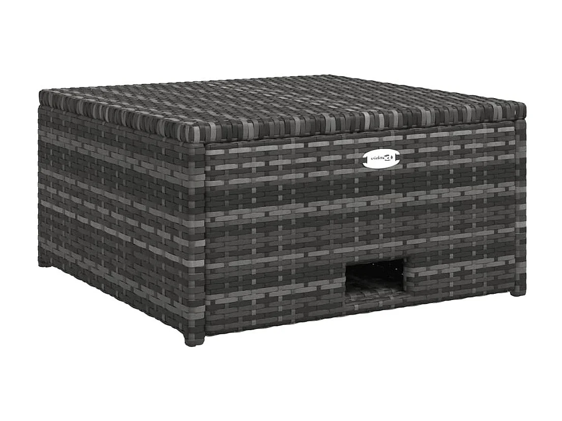 Salon de jardin 4 pièces avec coussins Résine tressée Gris