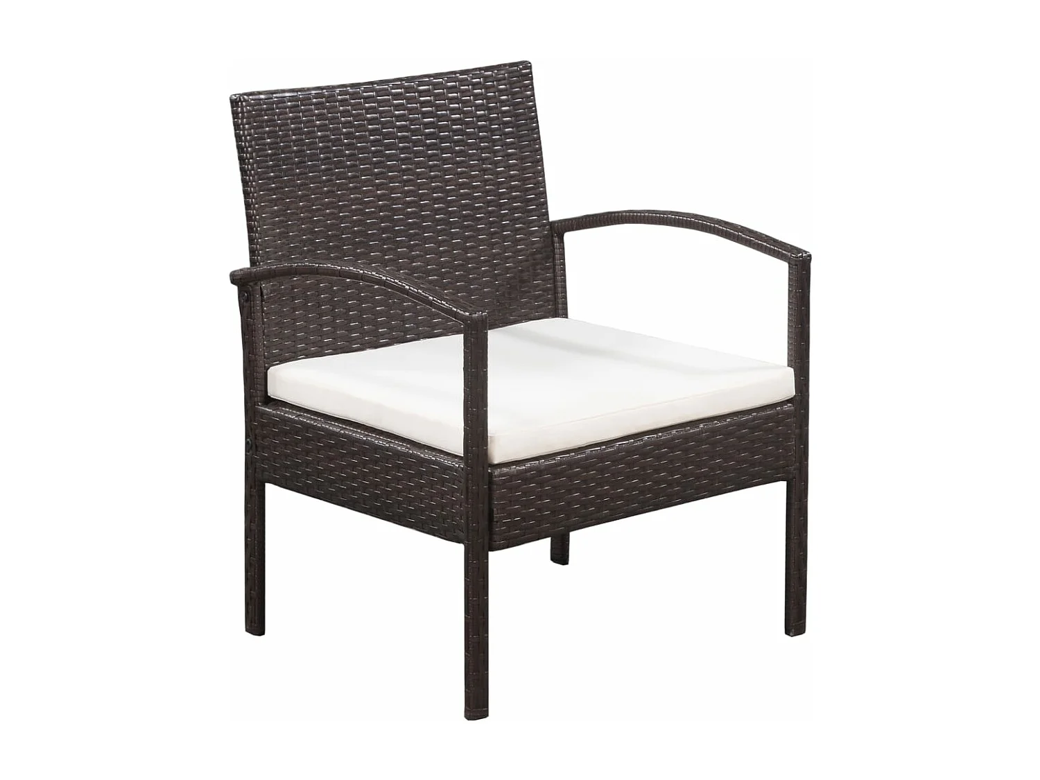 5 peças conjunto lounge jardim c/ almofadões vime PE castanho