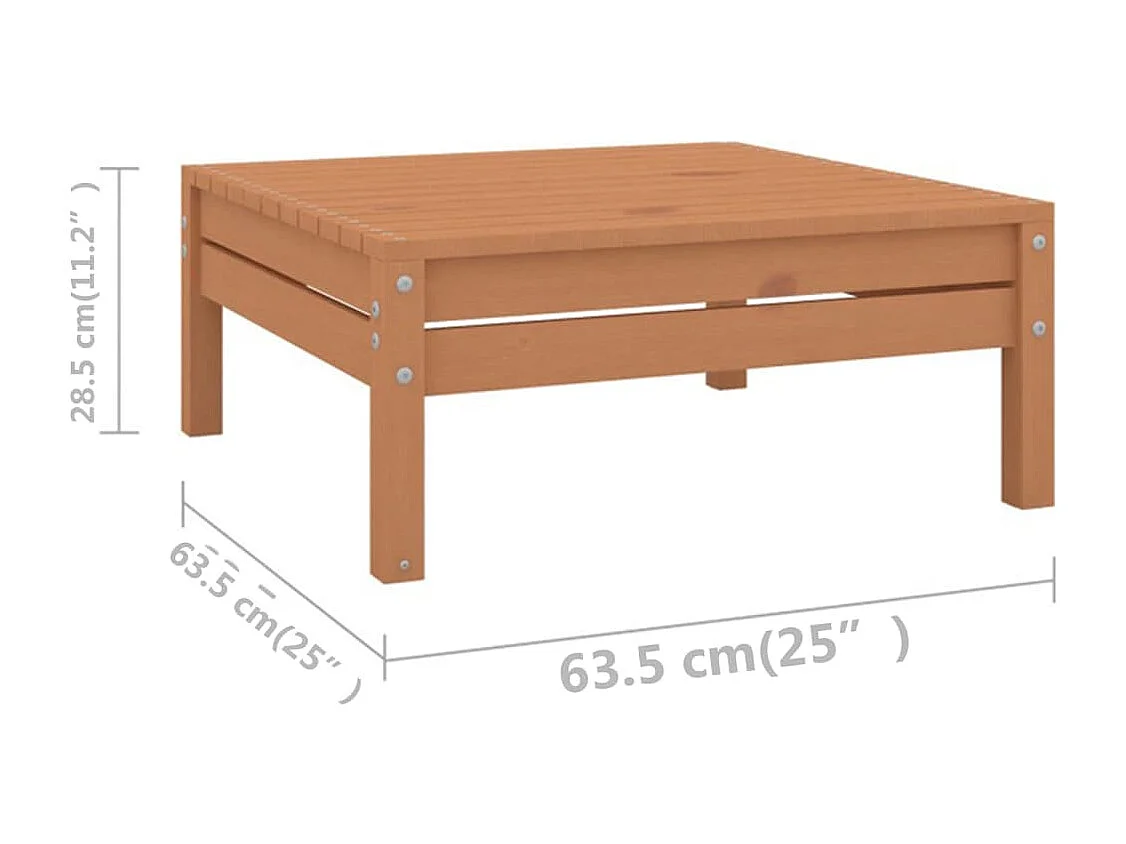 Juego muebles de jardín 12 piezas madera maciza pino marrón miel