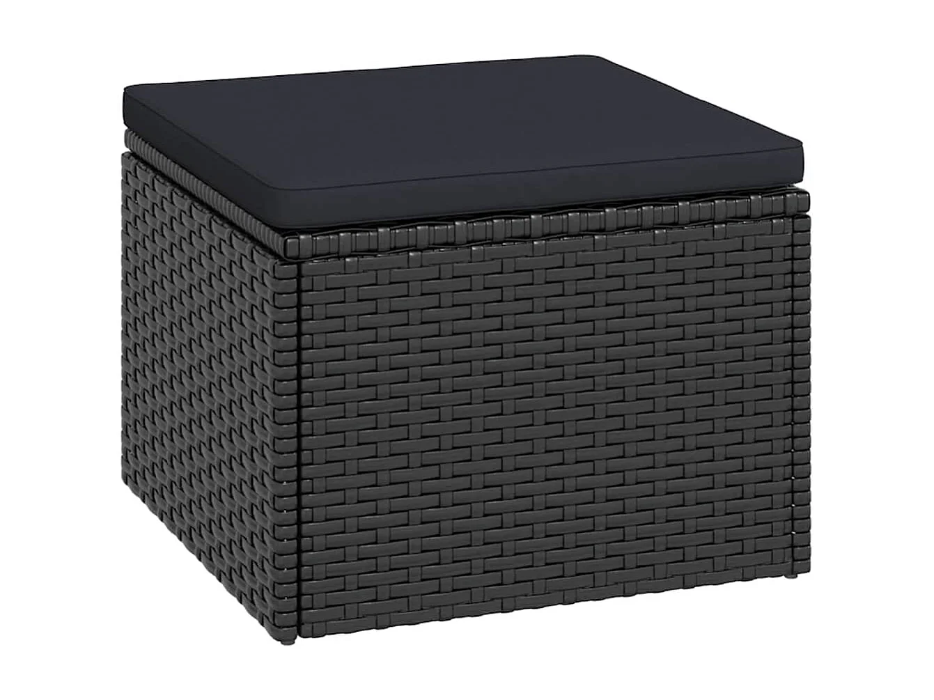 Conjunto lounge de jardim vime PE preto