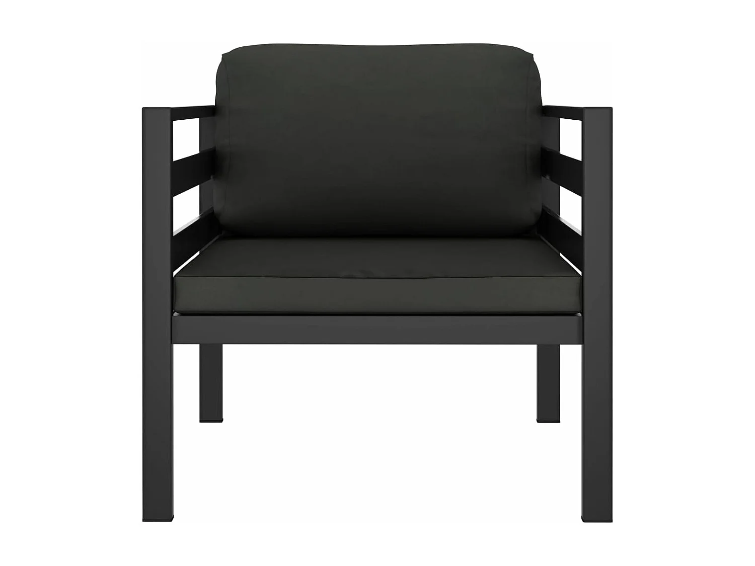 7 peças conjunto lounge jardim com almofadões alumínio antracite