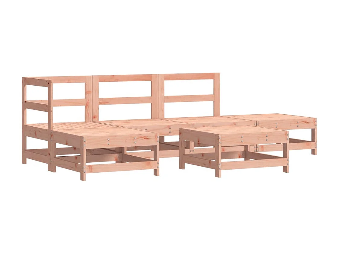 Salon de jardin 6 pièces avec coussins bois massif Douglas