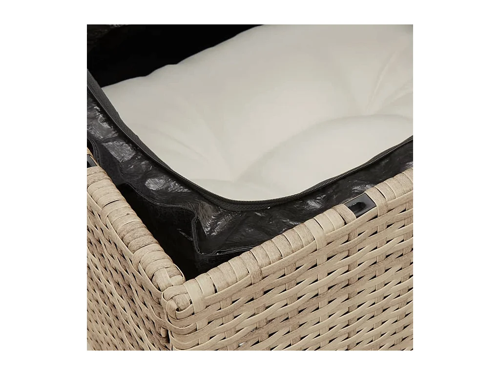 Salon de jardin avec coussins 5 pièces beige résine tressée