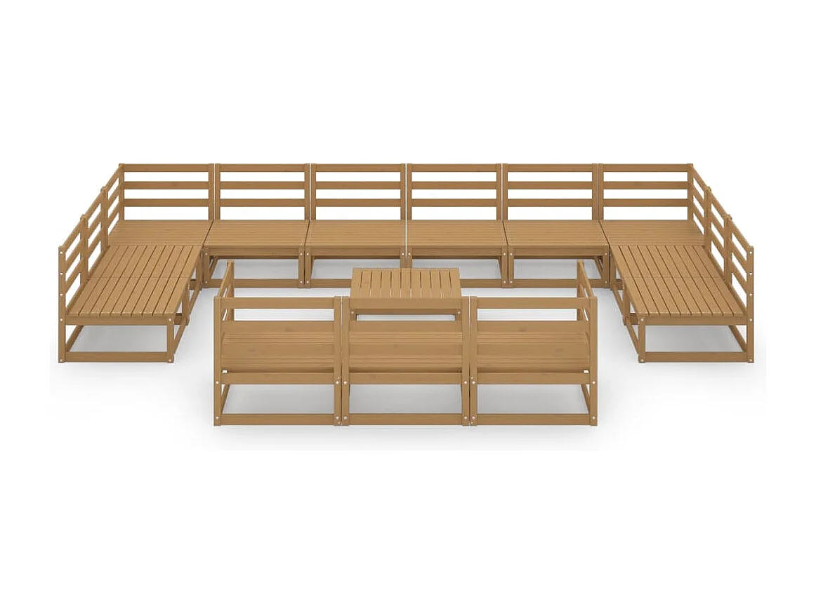 14-delige Loungeset massief grenenhout