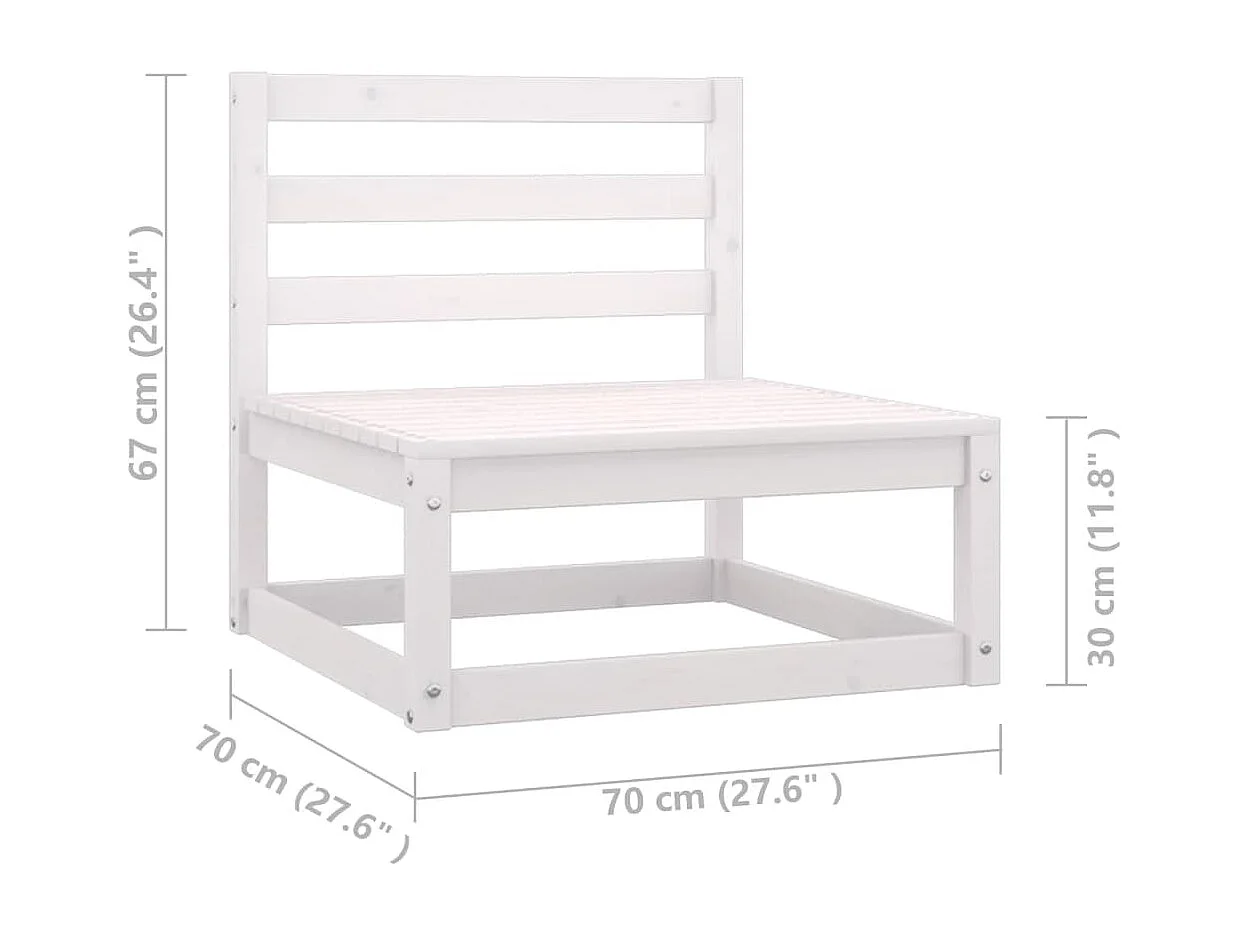 Muebles de jardín 8 piezas con cojines de madera de pino maciza