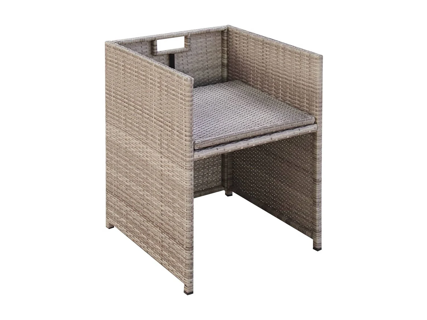 Salon de jardin encastrable avec coussins 13 pièces Rotin Beige