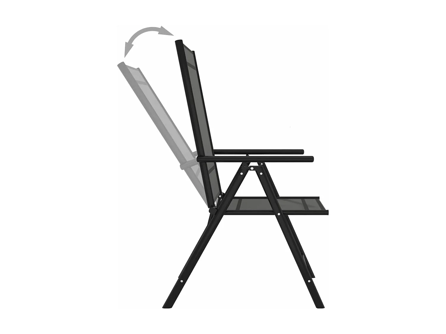 Juego de muebles de jardín 9 piezas negro y gris antracita